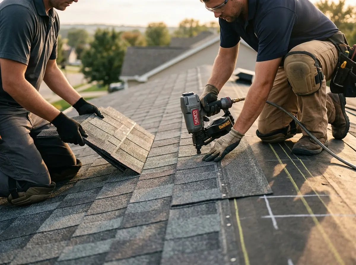 Professional roofer working on a residential roof in South Apopka